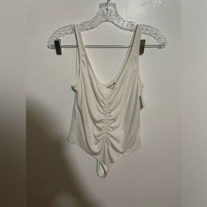 Nordstrom Open Edit White Organic Cotton Bodysuit Size M